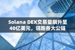 Solana DEX交易量飙升至40亿美元，领跑各大公链