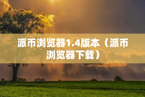 派币浏览器1.4版本（派币浏览器下载）