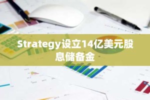 Strategy设立14亿美元股息储备金