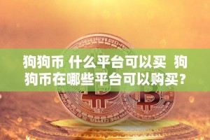 狗狗币 什么平台可以买 狗狗币在哪些平台可以购买？