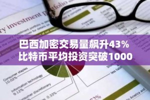 巴西加密交易量飙升43% 比特币平均投资突破1000美元