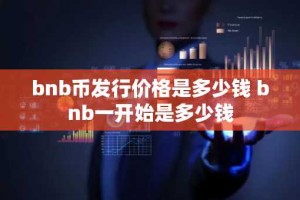 bnb币发行价格是多少钱 bnb一开始是多少钱