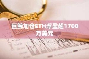 巨鲸加仓ETH浮盈超1700万美元