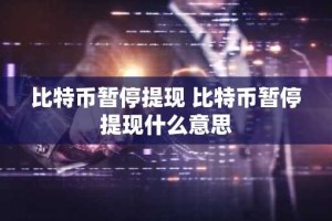 比特币暂停提现 比特币暂停提现什么意思