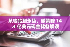 从梭哈到永续，微策略 14.4 亿美元现金储备解读