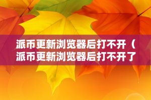 派币更新浏览器后打不开（派币更新浏览器后打不开了）