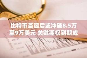 比特币圣诞后或冲破8.5万至9万美元 关键期权到期成焦点