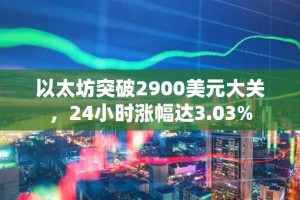 以太坊突破2900美元大关，24小时涨幅达3.03%