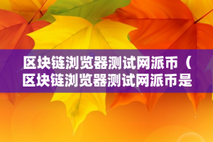 区块链浏览器测试网派币（区块链浏览器测试网派币是真的吗）
