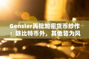 Gensler再批加密货币炒作：除比特币外，其他皆为风险资产