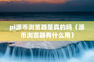 pi派币浏览器是真的吗（派币浏览器有什么用）