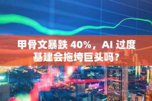 甲骨文暴跌 40%，AI 过度基建会拖垮巨头吗？