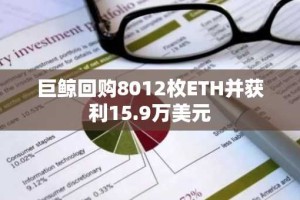 巨鲸回购8012枚ETH并获利15.9万美元