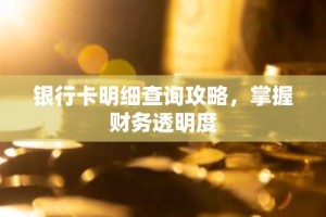 银行卡明细查询攻略，掌握财务透明度