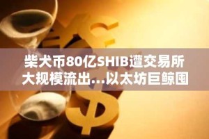 柴犬币80亿SHIB遭交易所大规模流出…以太坊巨鲸囤积80万ETH，XRP下探1.94美元支撑位