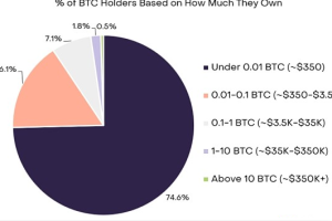 灰度揭秘比特币所有权格局：仅2.3%所有者有1个以上比特币